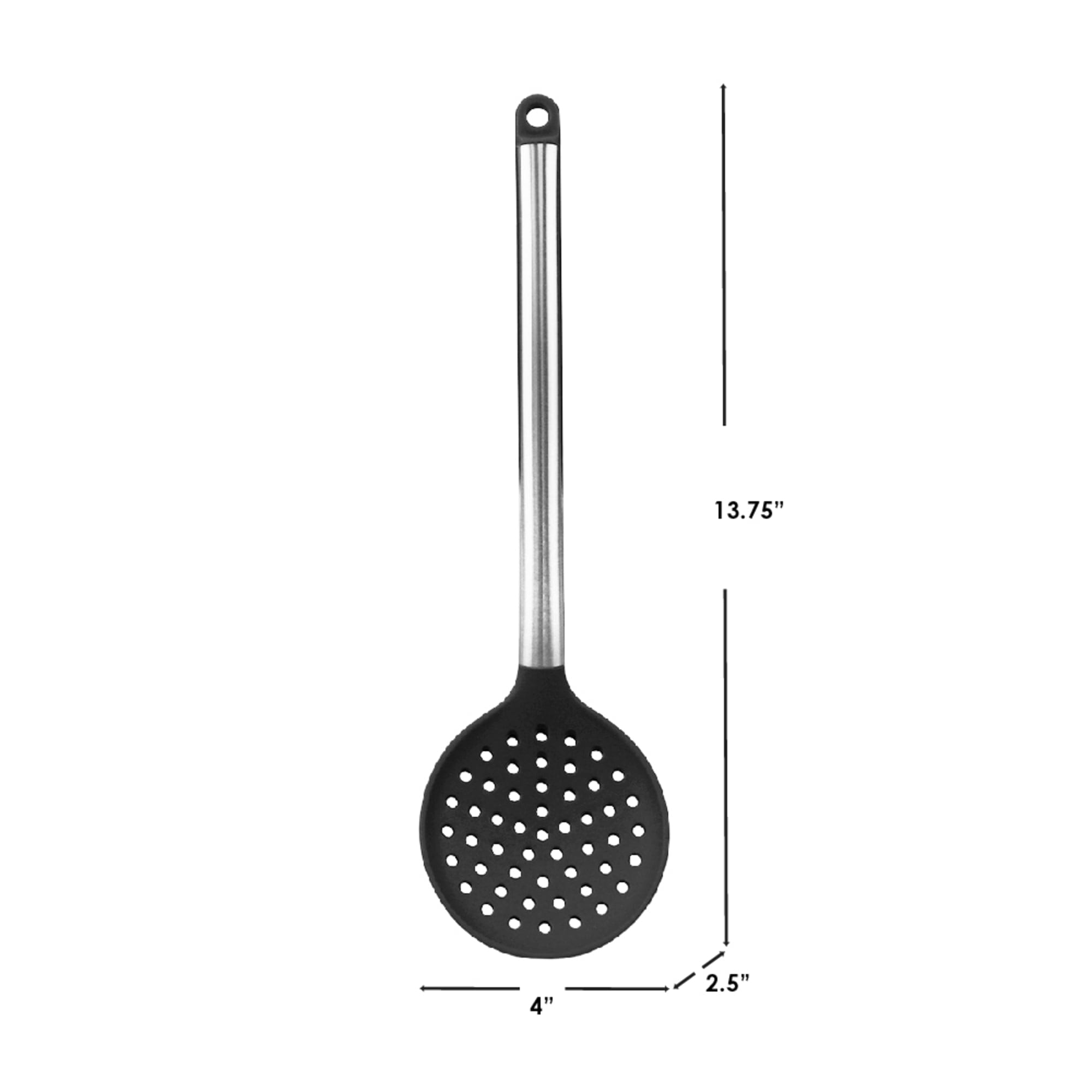 Home Basics Silicone Cooking Skimmer with Stainless Steel Handle, Black $2.00 EACH, CASE PACK OF 24