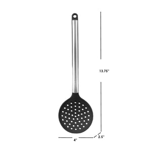 Home Basics Silicone Cooking Skimmer with Stainless Steel Handle, Black $2.00 EACH, CASE PACK OF 24