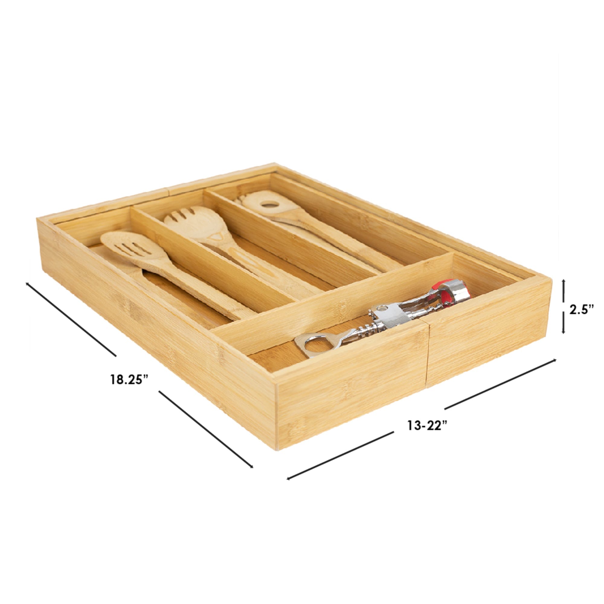 Home Basics Expandable Bamboo Utensil Tray, Natural $20 EACH, CASE PACK OF 6