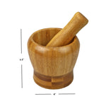 Load image into Gallery viewer, Home Basics Non-Skid Rustic  No-Spill Large Bamboo Mortar and Pestle, Natural $6.50 EACH, CASE PACK OF 12
