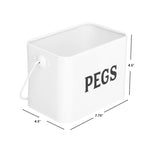 Load image into Gallery viewer, Home Basics Countryside Tin Peg Holder with Handle, White $4 EACH, CASE PACK OF 12
