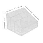 Load image into Gallery viewer, Home Basics Square Pyramid Patterned Shatter-Resistant Plastic 7 Compartment Cosmetic Organizer, Clear $4.00 EACH, CASE PACK OF 12
