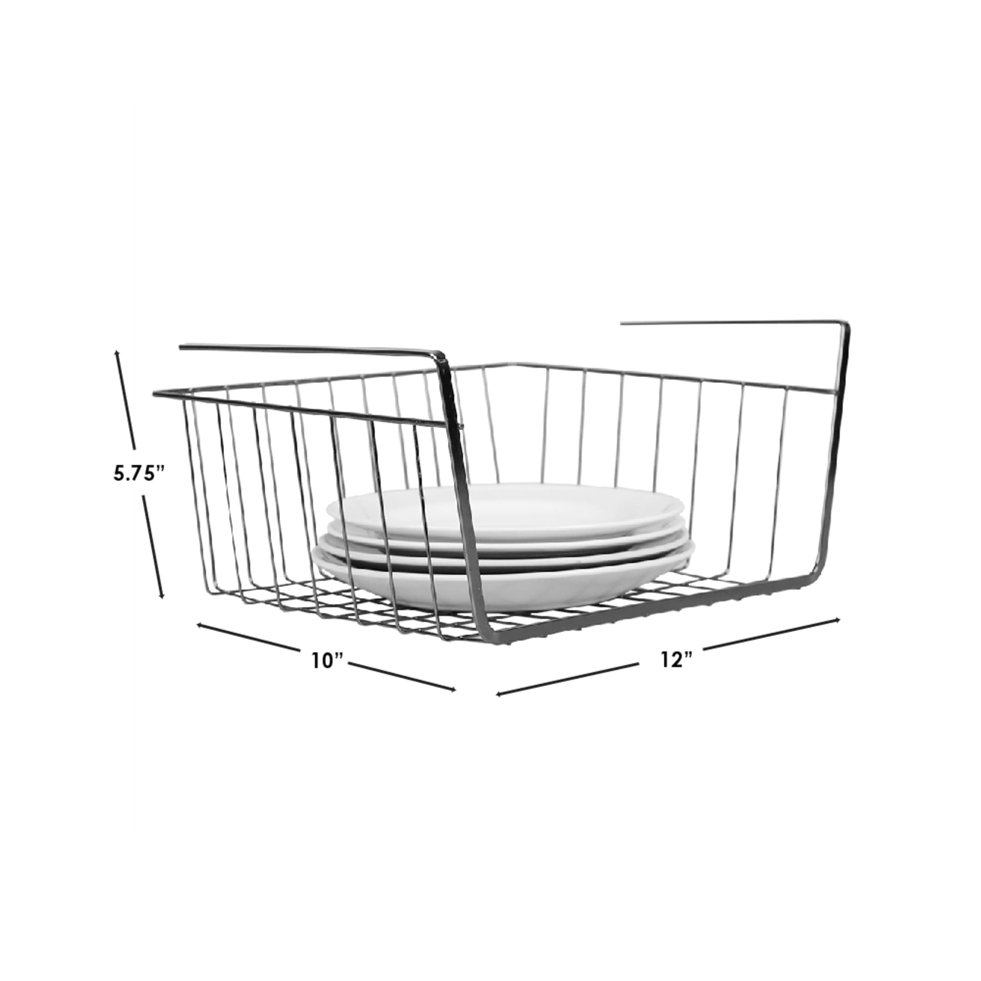 Home Basics Small Under Shelf Vinyl Coated Steel Basket, Silver $4.00 EACH, CASE PACK OF 6