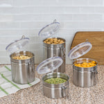 Load image into Gallery viewer, Home Basics 4 Piece Stainless Steel Canister Set $30.00 EACH, CASE PACK OF 6
