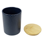 Load image into Gallery viewer, Home Basics Honeycomb Medium Ceramic Canister, Navy $6.00 EACH, CASE PACK OF 12
