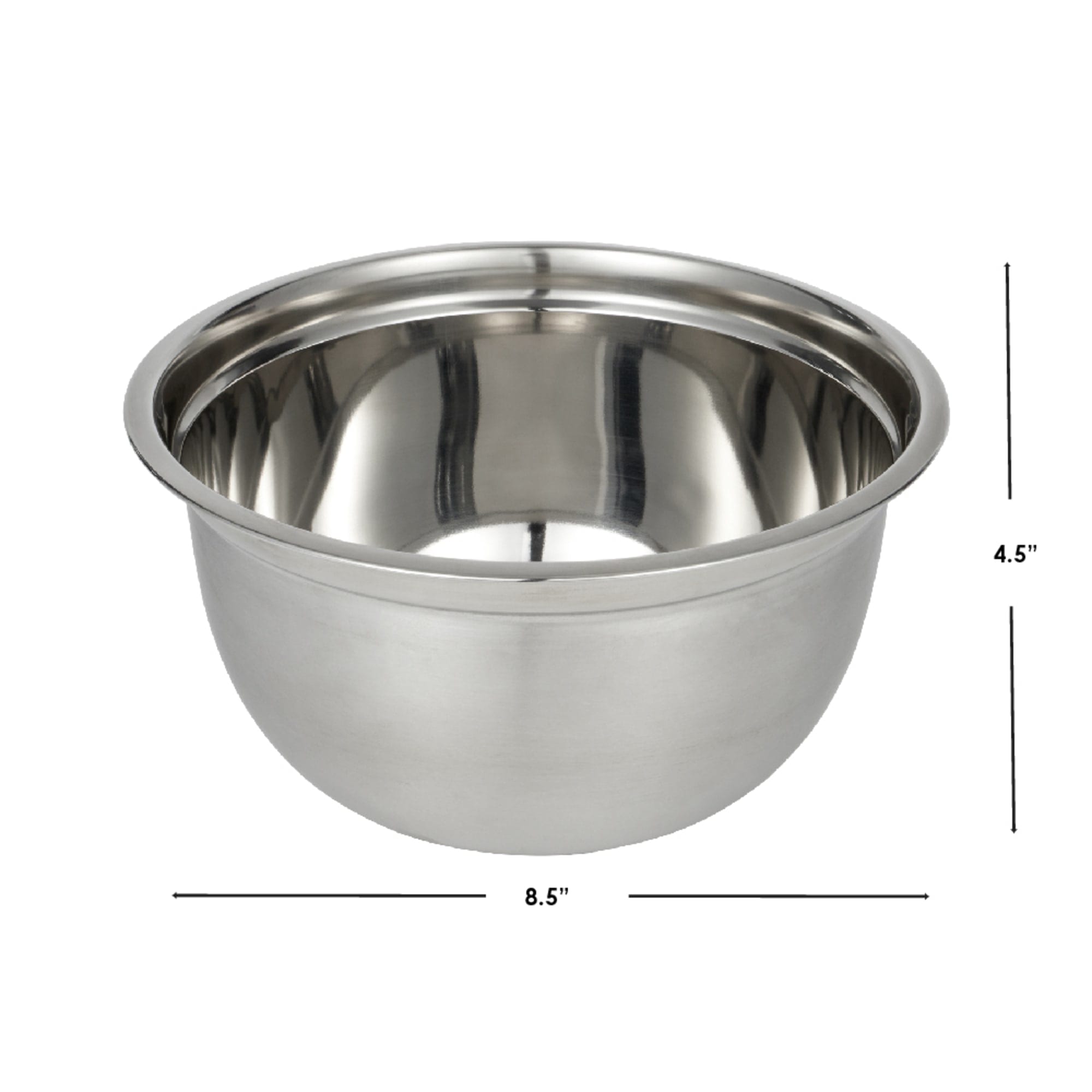 Home Basics 3QT. Stainless Steel Beveled Anti-Skid Mixing Bowl, Silver $4.00 EACH, CASE PACK OF 24