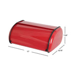 Load image into Gallery viewer, Red Steel Bread Box with Roll Top Lid, Ventilation Moisture Control, Durable Kitchen Storage for Fresh Bread $20.00 EACH, CASE PACK OF 6
