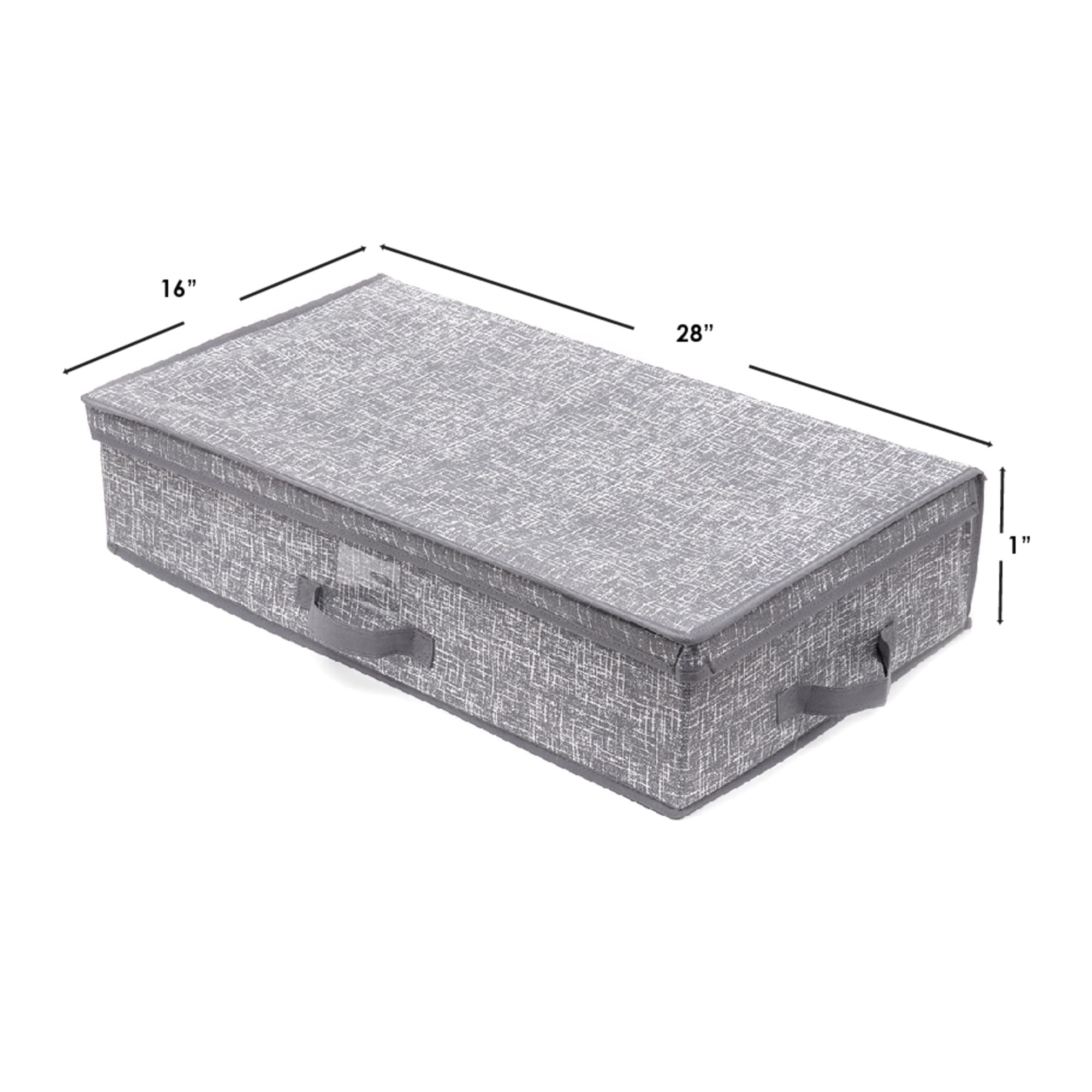 Home Basics Graph Line Non-Woven Under the Bed Storage Box with Label Window and Lid, Grey $8.00 EACH, CASE PACK OF 12