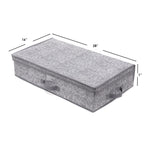 Load image into Gallery viewer, Home Basics Graph Line Non-Woven Under the Bed Storage Box with Label Window and Lid, Grey $8.00 EACH, CASE PACK OF 12
