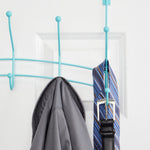 Load image into Gallery viewer, Home Basics Shelby 5 Hook Over the Door Hanging Rack, Turquoise $5.00 EACH, CASE PACK OF 12
