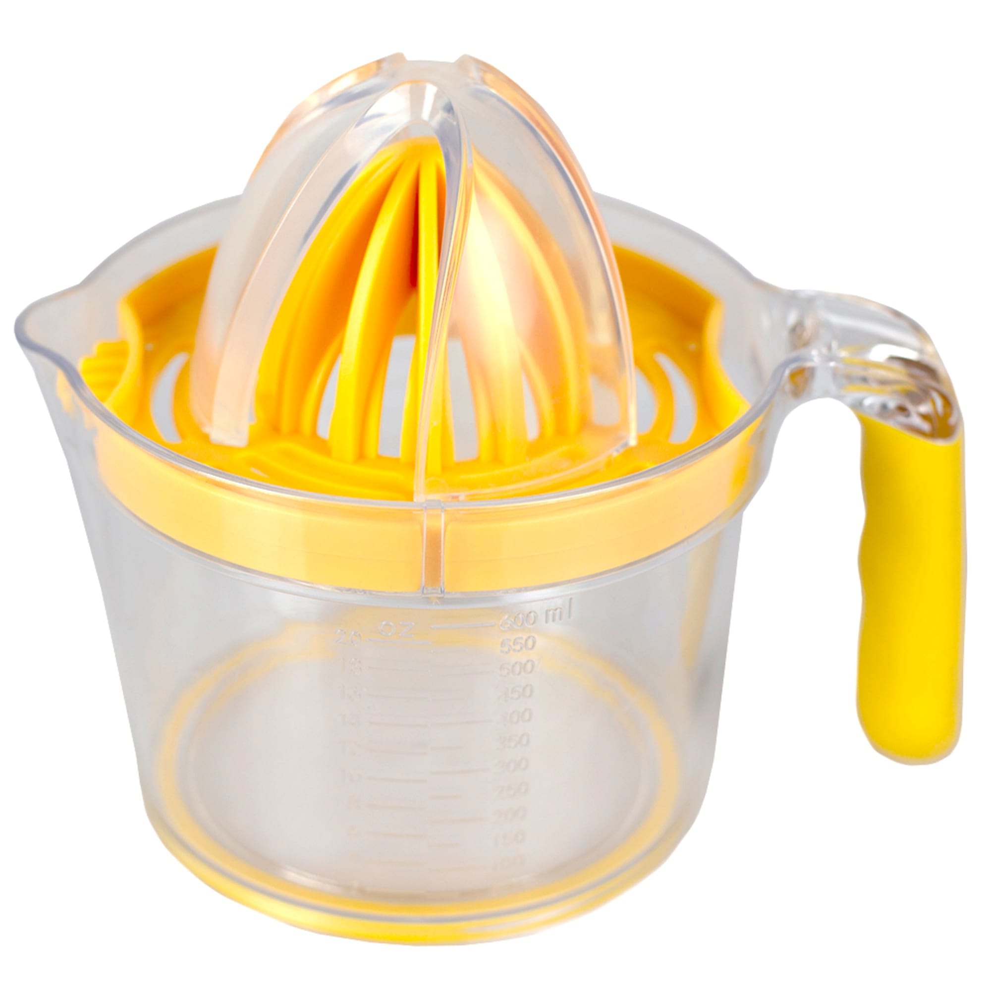 Home Basics 4-in-1  Hand Press Juicer with Built-in Measuring Cup and Egg Separator, Yellow $5.00 EACH, CASE PACK OF 24