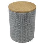 Load image into Gallery viewer, Home Basics Honeycomb Medium Ceramic Canister, Grey $6.00 EACH, CASE PACK OF 12
