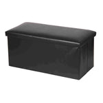 Load image into Gallery viewer, Home Basics Faux Leather Rectangular Storage Ottoman, Black $25.00 EACH, CASE PACK OF 4
