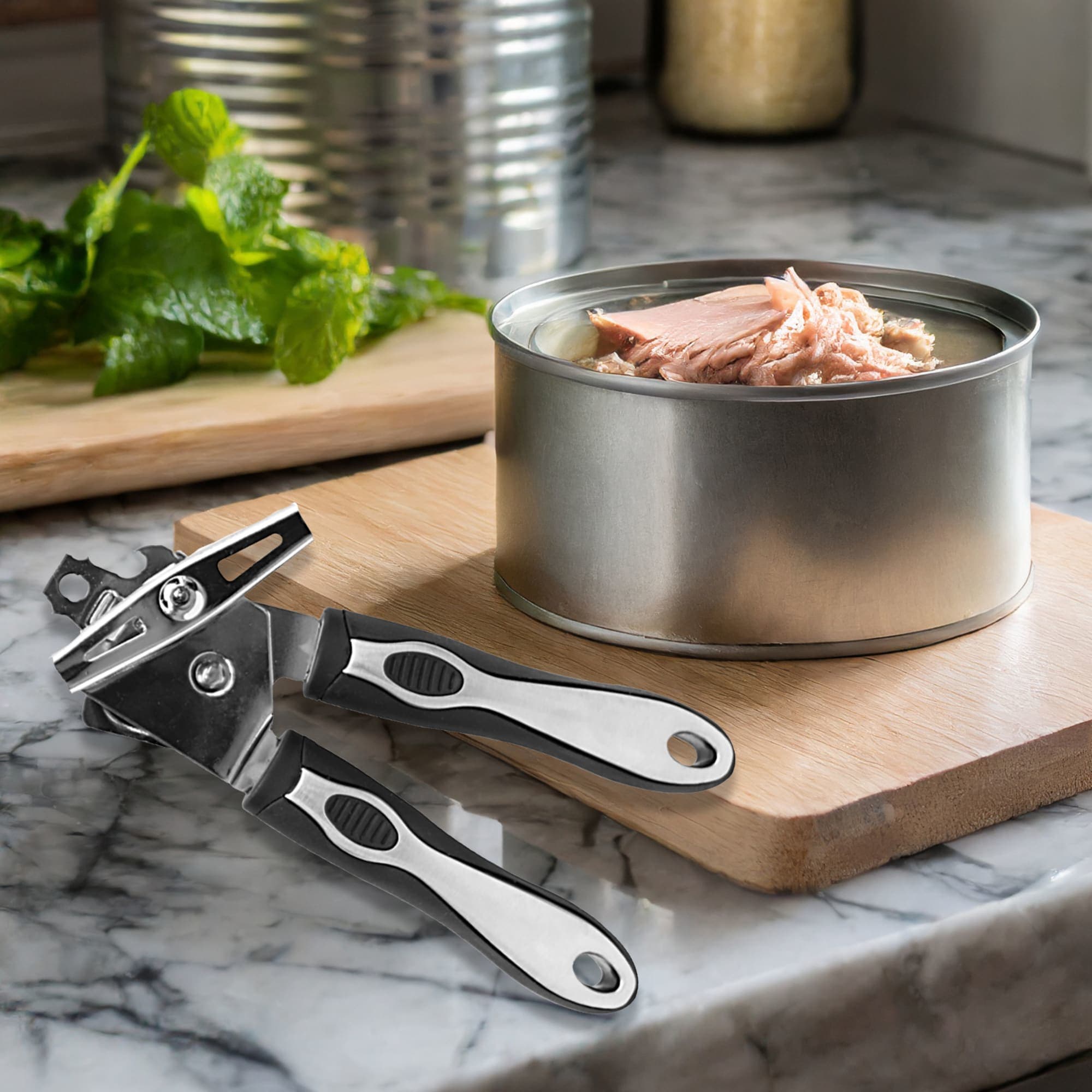 Stainless Steel Can Opener with Rubber Soft Grip Handle - Durable and Comfortable Smooth Edge Manual Opener $4.00 EACH, CASE PACK OF 24