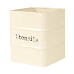 Load image into Gallery viewer, Home Basics Tin Utensil Holder, Ivory $4.00 EACH, CASE PACK OF 12
