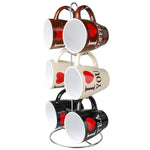 Load image into Gallery viewer, Home Basics I Love Coffee 6 Piece Mug Set with Stand $10.00 EACH, CASE PACK OF 6
