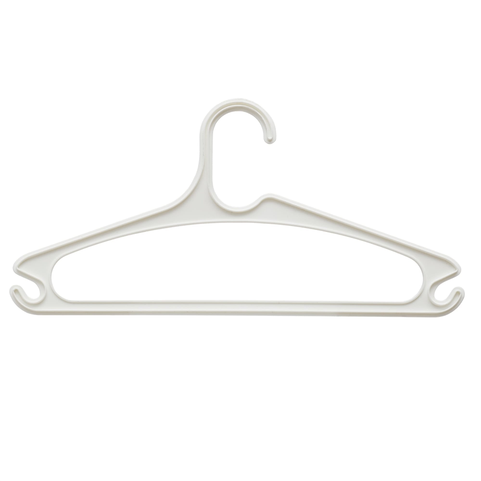 Home Basics 10 Piece Plastic Hanger Set, White, STORAGE ORGANIZATION