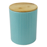 Load image into Gallery viewer, Home Basics Wave Medium Ceramic Canister, Turquoise $5.00 EACH, CASE PACK OF 12
