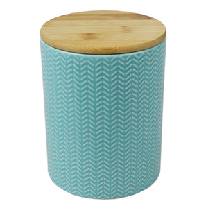 Home Basics Wave Medium Ceramic Canister, Turquoise $5.00 EACH, CASE PACK OF 12