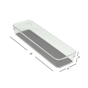 Home Basics 3” x 12” x 2” Plastic Drawer Organizer with Rubber Liner $3.00 EACH, CASE PACK OF 24