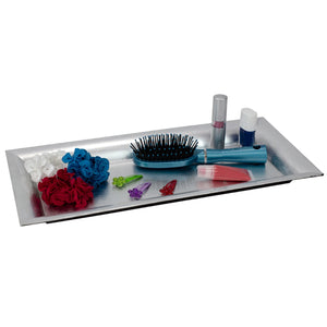 Home Basics Plastic Vanity Tray, Silver $4.00 EACH, CASE PACK OF 12