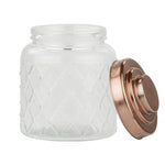 Load image into Gallery viewer, Home Basics Small 2.6 Lt Textured Glass Jar With Gleaming Copper Top $5.00 EACH, CASE PACK OF 6
