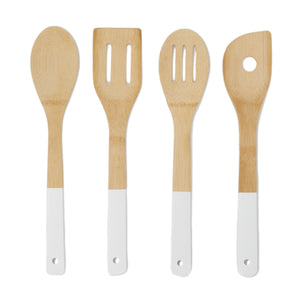 Home Basics 4-Piece Bamboo Kitchen Tool Set, Natural - Assorted Colors
