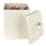 Load image into Gallery viewer, Home Basics Trellis Large Tin Canister, Ivory $5.00 EACH, CASE PACK OF 8
