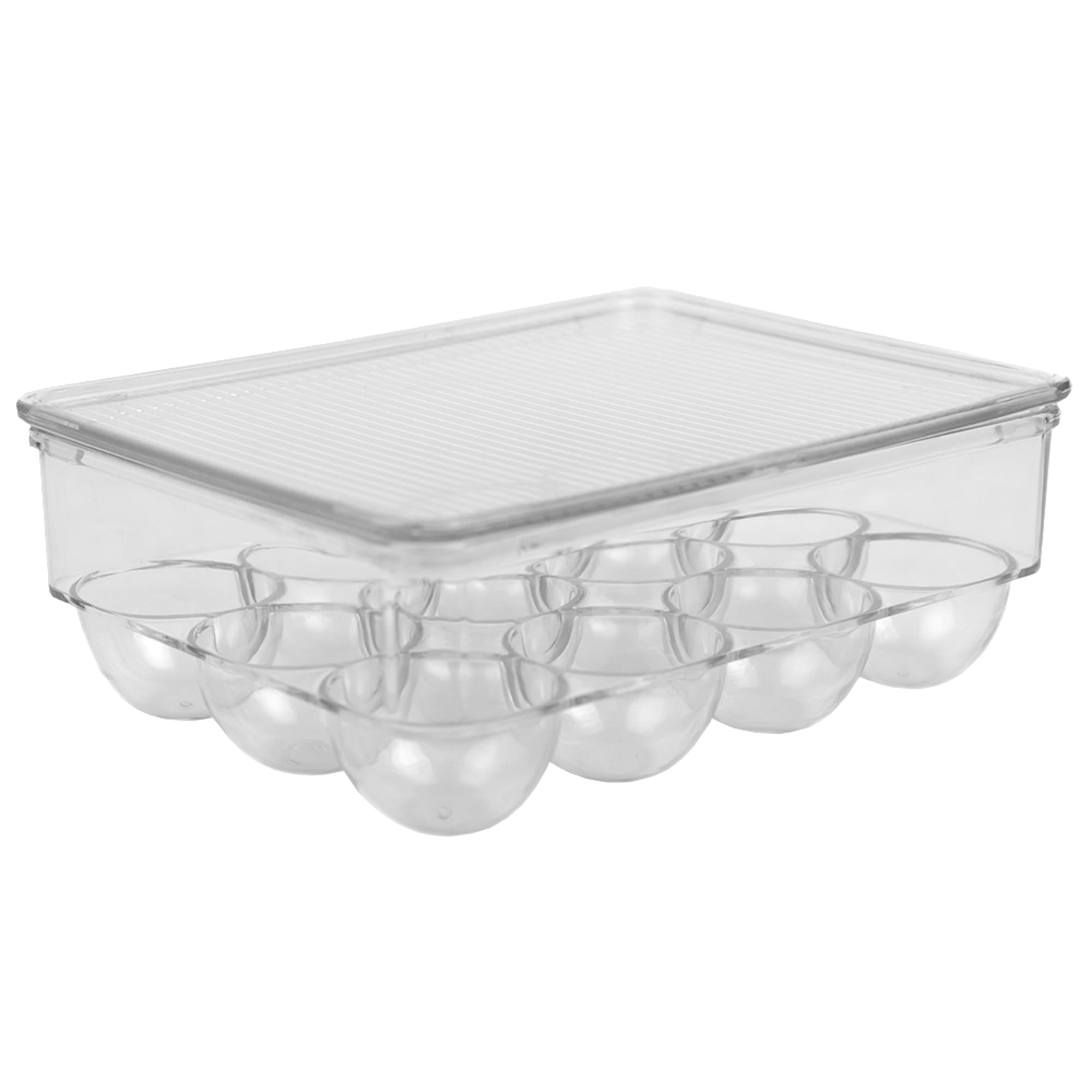 Home Basics 12 Egg Plastic Holder with Lid, Clear $3.00 EACH, CASE PACK OF 12