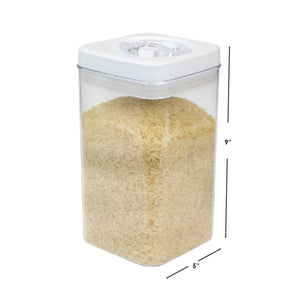 Home Basics 2.3 Liter Twist 'N Lock Air-Tight Square Plastic Canister, White $6.00 EACH, CASE PACK OF 6