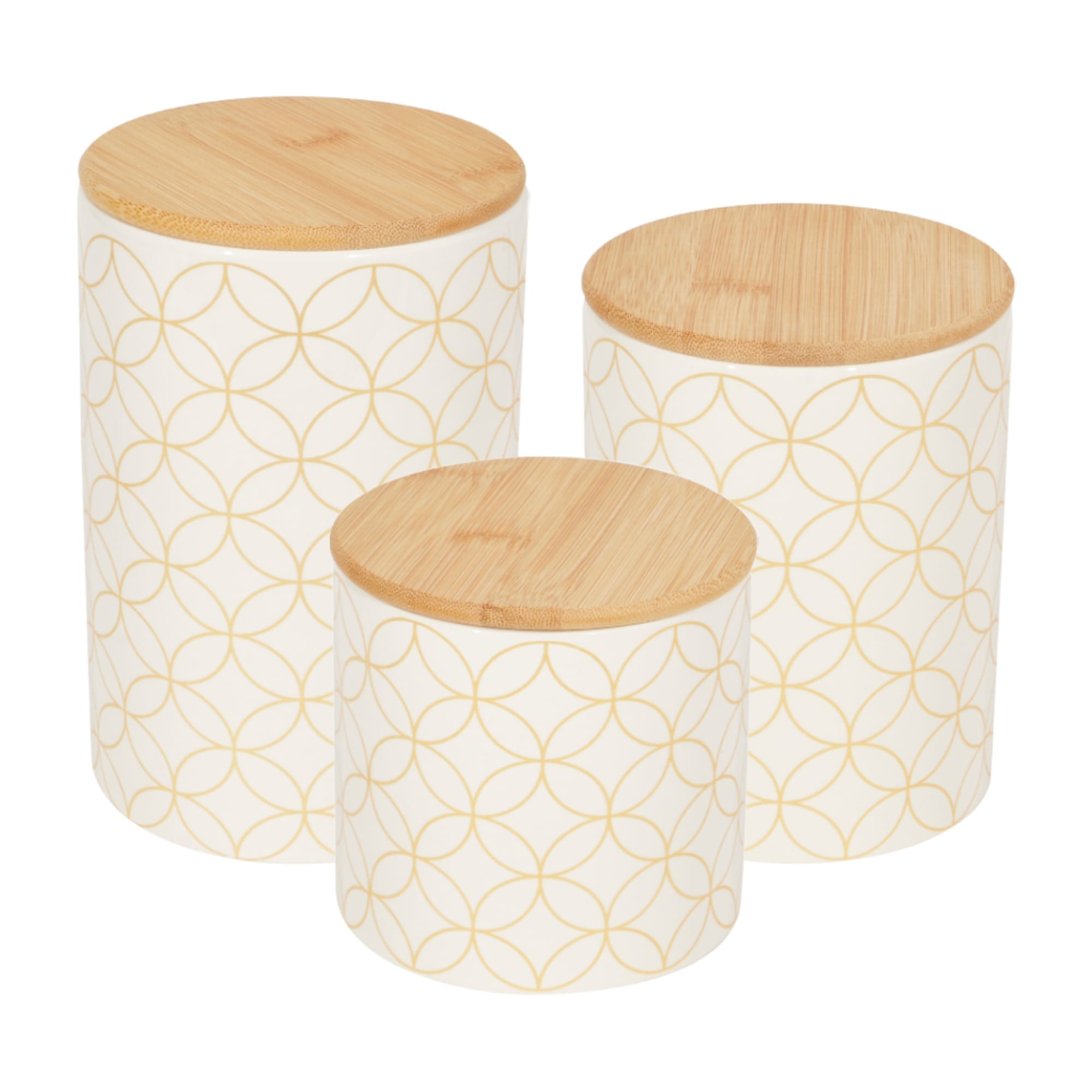 Home Basics Vescia 3 Piece Ceramic Canister Set with Bamboo Top, White
 $20.00 EACH, CASE PACK OF 3