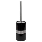 Load image into Gallery viewer, Home Basics  Sequin Accented  Ceramic  Luxury  Hideaway Toilet Brush Holder with Steel Handle, Black $8.00 EACH, CASE PACK OF 6
