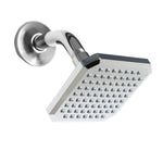 Load image into Gallery viewer, Home Basics Square Single Function Fixed Plastic Shower Head, Chrome $5.00 EACH, CASE PACK OF 12
