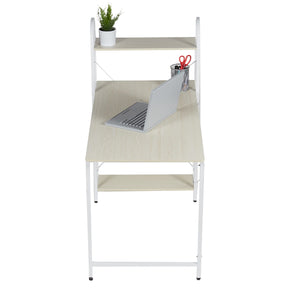 Home Basics Computer Desk With Shelves, Oak/White $100.00 EACH, CASE PACK OF 1