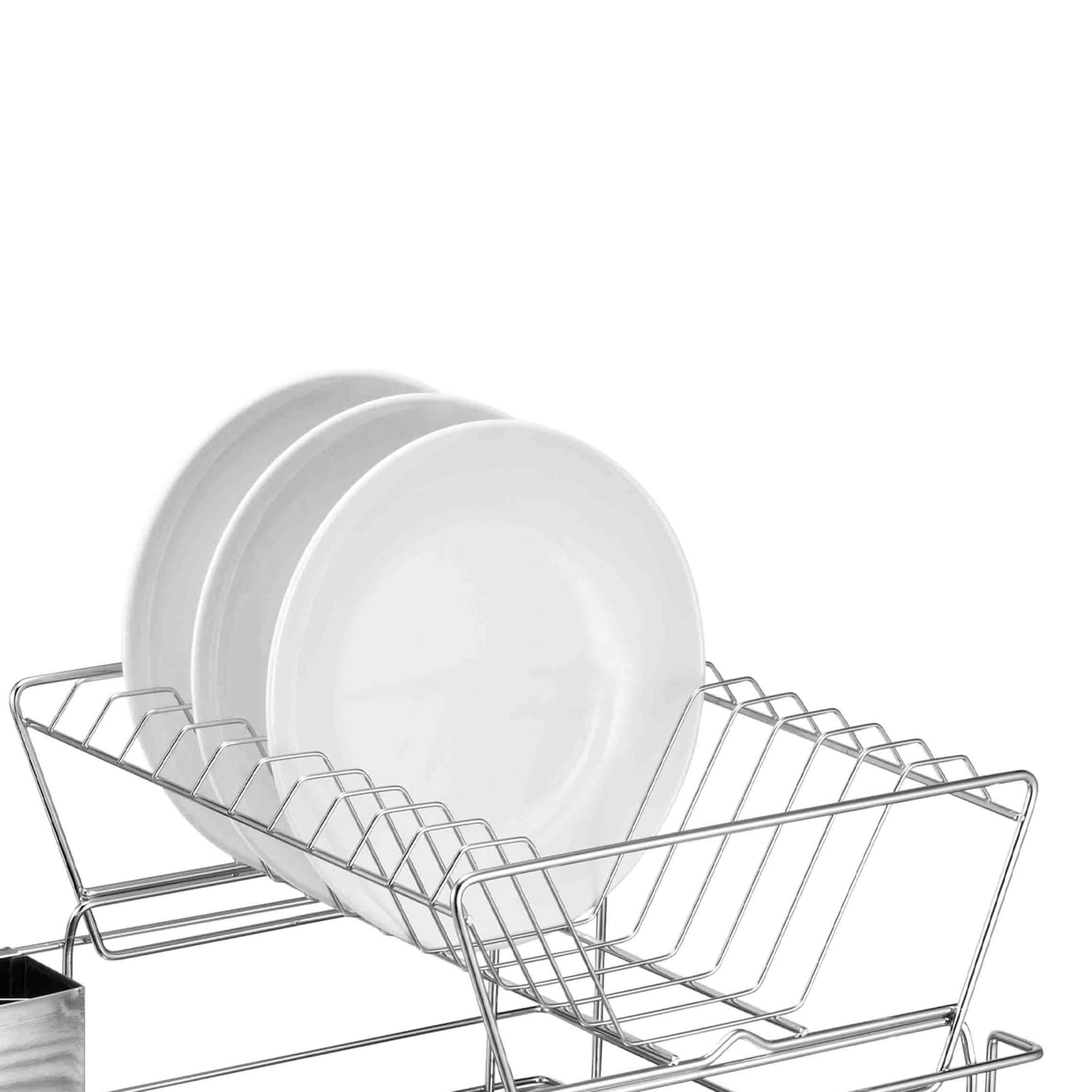 Home Basics 2-Tier 3 Piece Steel Dish Drainer $30.00 EACH, CASE PACK OF 6