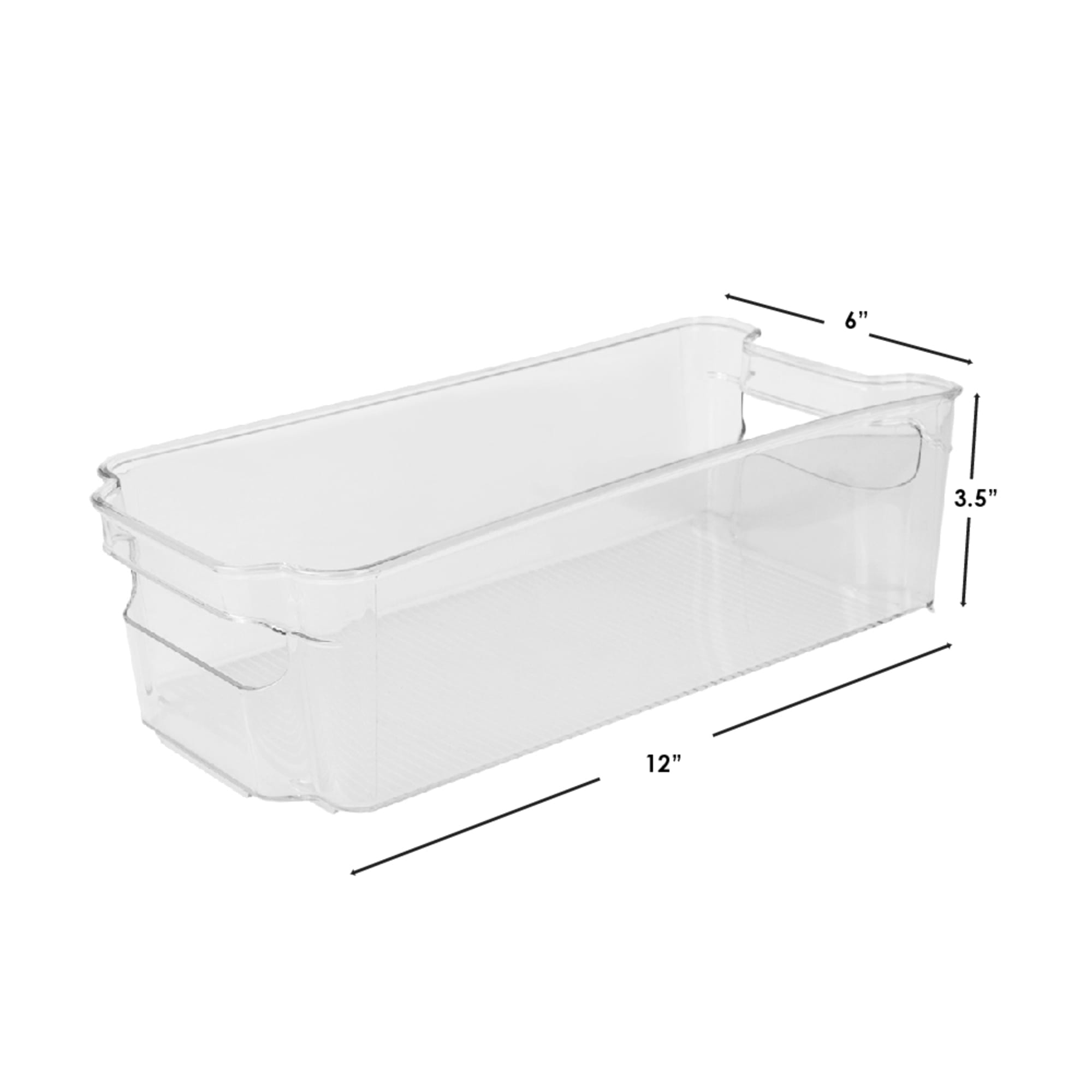 Home Basics Multi-Purpose Plastic Fridge Bin, Clear $3.00 EACH, CASE PACK OF 12