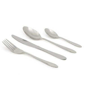 Home Basics Sleek 16 Piece Stainless Steel Flatware Set, Silver $8.00 EACH, CASE PACK OF 12