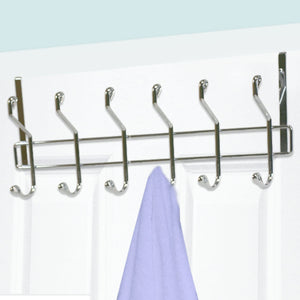Home Basics Chrome Plated Steel Over the Door 6 Double Hook Hanging Rack $9.00 EACH, CASE PACK OF 12