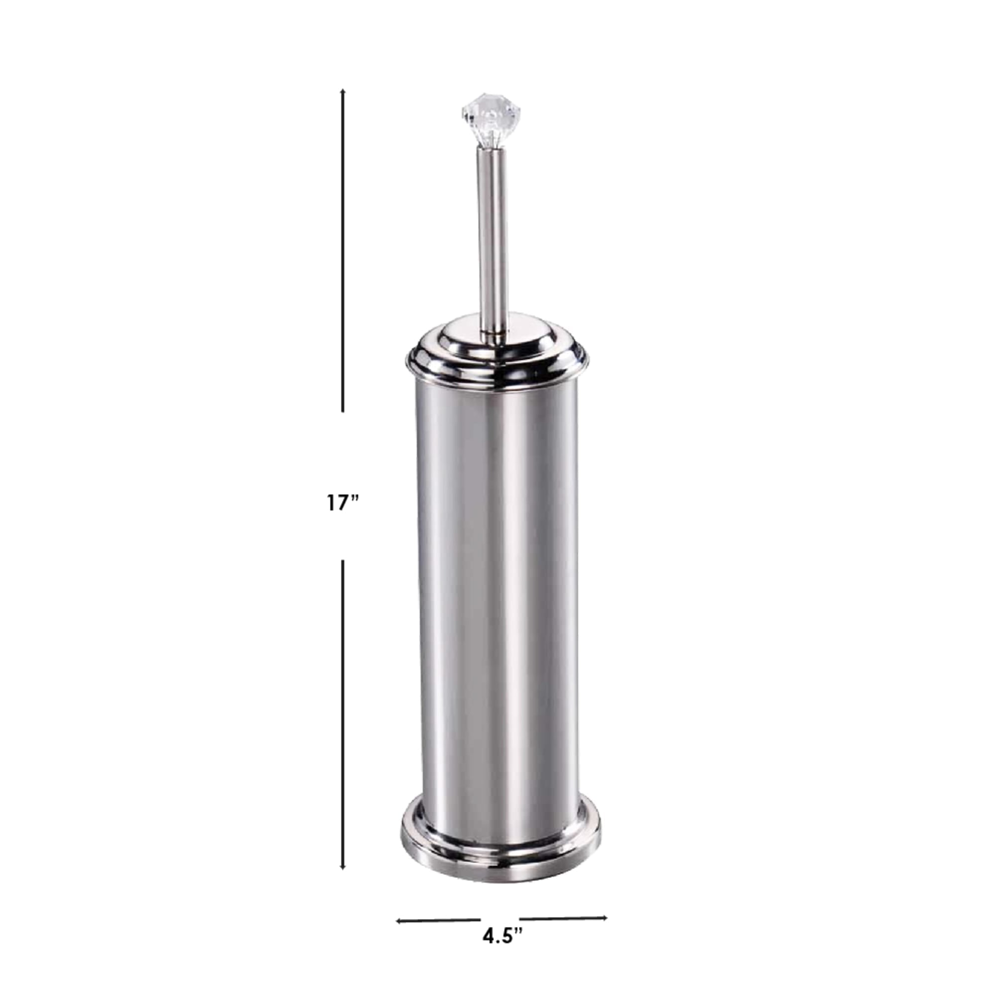 Home Basics Stainless Steel Toilet Brush Holder with Diamond Top $6.00 EACH, CASE PACK OF 12