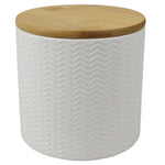Load image into Gallery viewer, Home Basics Wave Small Ceramic Canister, White $5.00 EACH, CASE PACK OF 12
