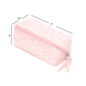 Home Basics Leopard Zippered Cosmetic Accessory Case, Pink $5.00 EACH, CASE PACK OF 12