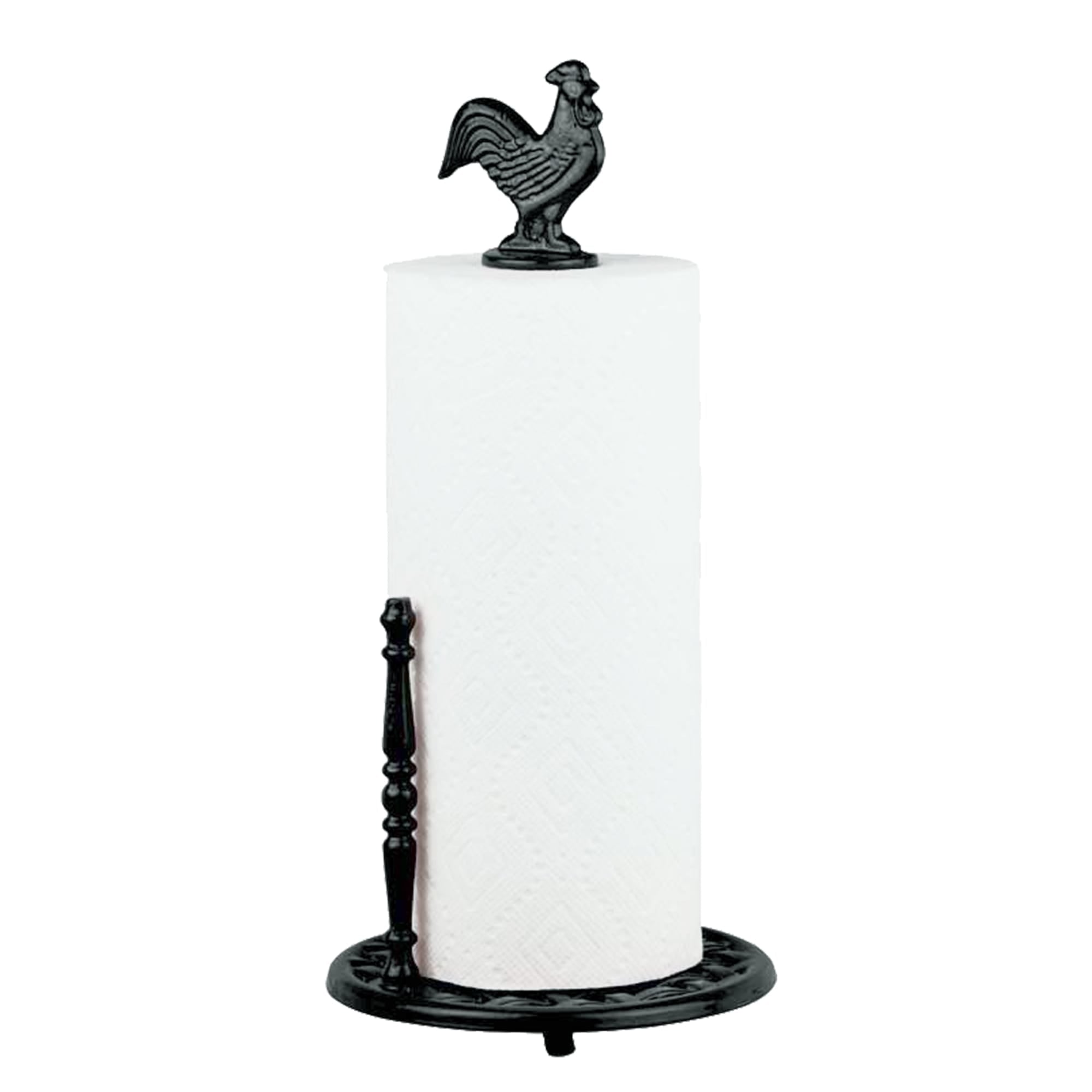 Home Basics Double Wire Steel Paper Towel Holder, Black 