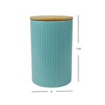 Load image into Gallery viewer, Home Basics Wave Large Ceramic Canister, Turquoise $6.00 EACH, CASE PACK OF 12
