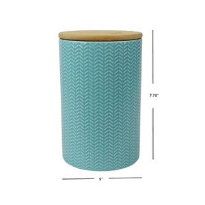 Home Basics Wave Large Ceramic Canister, Turquoise $6.00 EACH, CASE PACK OF 12