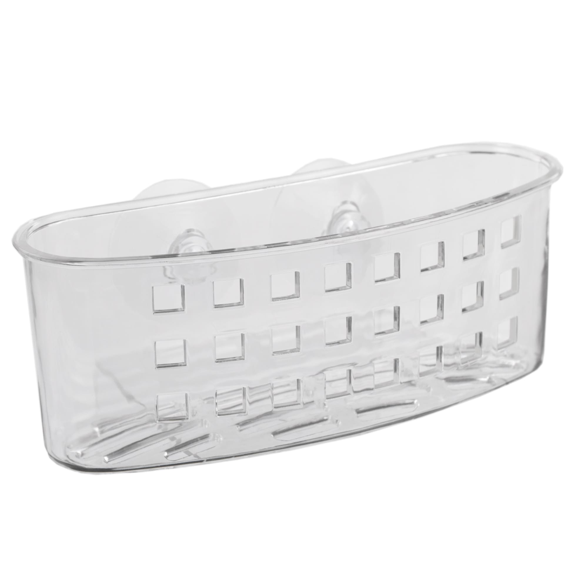 Home Basics Wide Plastic Bath Caddy with Suction Cups, Clear $1.50 EACH, CASE PACK OF 24