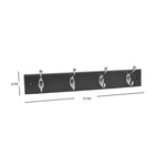 Load image into Gallery viewer, Home Basics 4 Double Hook Wall Mounted Hanging Rack, Black $10.00 EACH, CASE PACK OF 12
