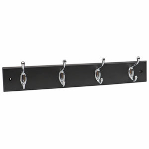 Home Basics 4 Double Hook Wall Mounted Hanging Rack, Black $10.00 EACH, CASE PACK OF 12