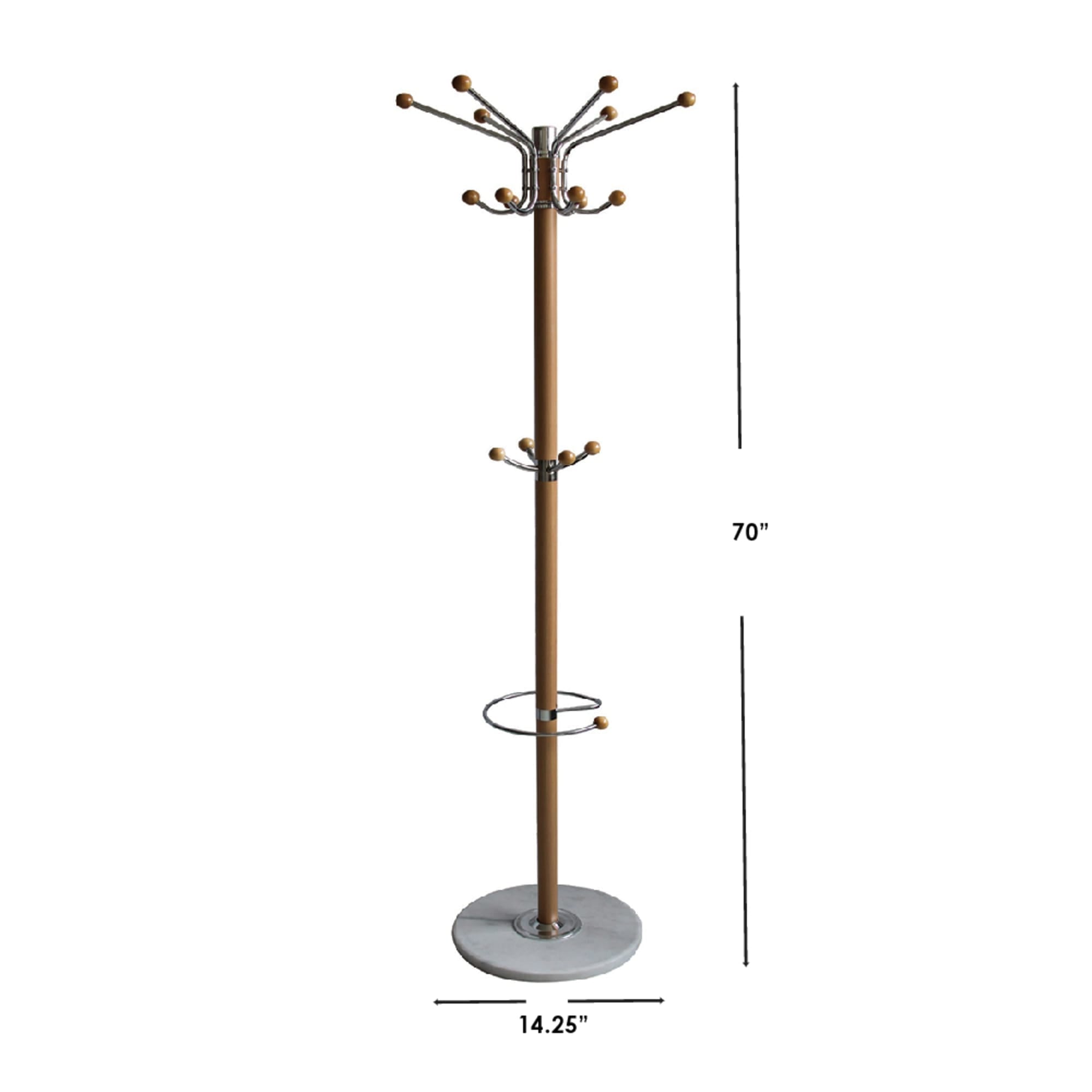 Home Basics Coat Rack with Heavy Duty Marble Base, Natural $25.00 EACH, CASE PACK OF 1