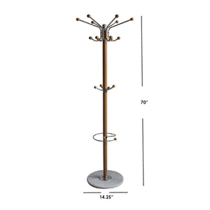 Home Basics Coat Rack with Heavy Duty Marble Base, Natural $25.00 EACH, CASE PACK OF 1