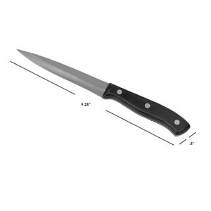 Home Basics 5" Stainless Steel Utility Knife with Contoured Bakelite Handle, Black $2.00 EACH, CASE PACK OF 24